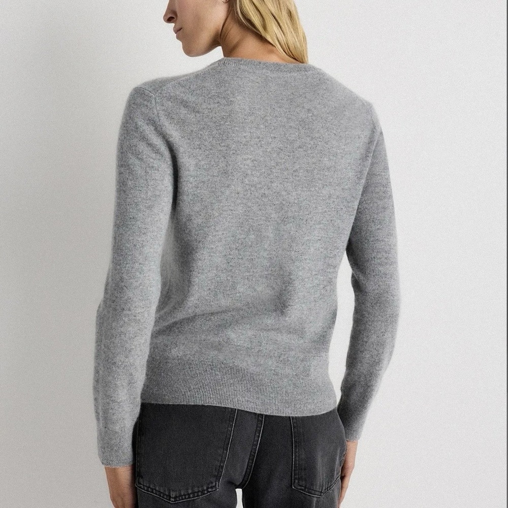 Quince Gray Mongolian Cashmere Crewneck Pullover Sweater Minimalist LARGE - Picture 5 of 13